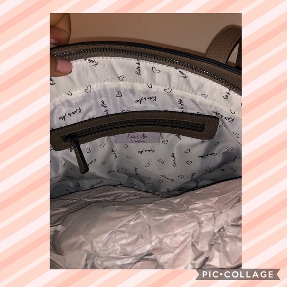 NWT leather mocha tote - Picture 6 of 8